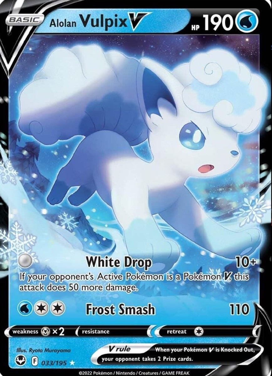 Alolan Vulpix V 033/195 - Silver Tempest - NM | eBay
