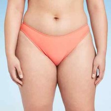 Shade  Shore Women's Low-Rise High Leg Bikini Bottom Pink Size Large 12-14