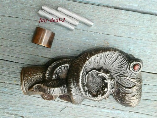 Bastone da passeggio canna legno manico testa di polpo alluminio massiccio antico fatto a mano - Foto 5 di 5