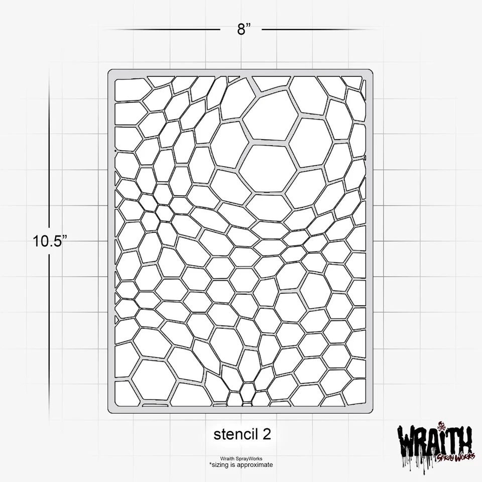 Hex Camo Set #2 - Reusable Airbrush Stencil Template - Image 4 of 4
