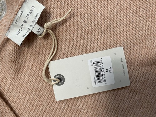 LUCKY BRAND Women's Open Front Cardigan Belted Size XS Dusty Rose Wool Blend - Picture 7 of 16