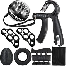 Hand Grip Strengthener Workout Kit, Forearm Grip Adjustable Resistance Grippers