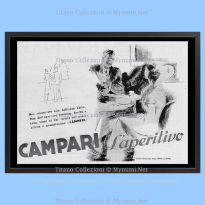 30er Jahre * Original Werbung ''Campari - DAVIDE CAMPARI, L'Aperitif'' Cornic