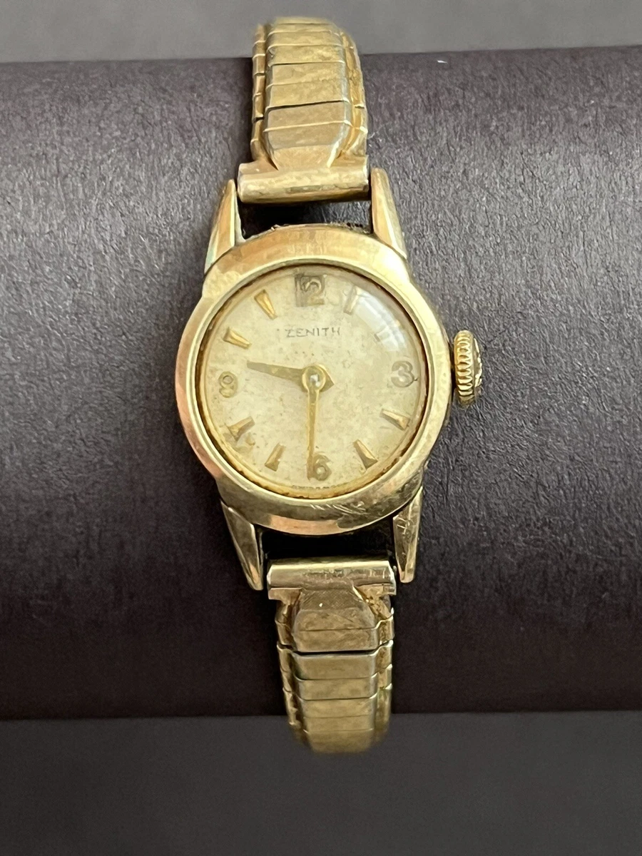 VTG ZENITH GOLD FILLED MECHANICAL WATCH 40 MICRONS LADIES SWISS 17 JEWELS