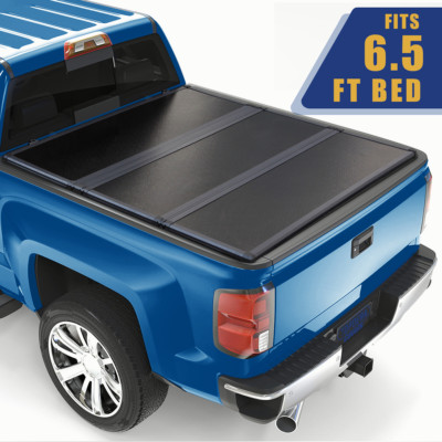 Fiberglass 6.5FT FRP Hard Tri-Fold Tonneau Cover for 07-13 Silverado 1500 2500