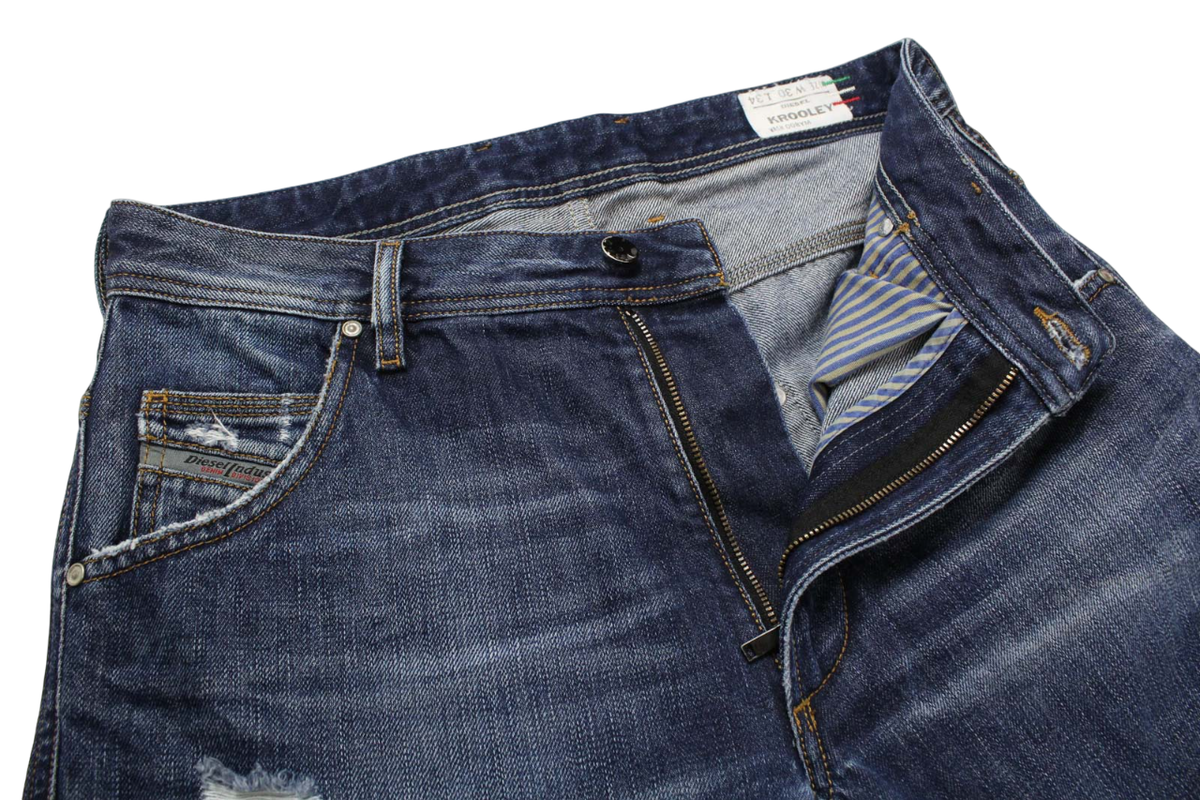 DIESEL Krooley 008YM Jeans Men's W30/L34 Slim Ripped DIESEL Krooley 008YM Jeans Men's W30/L34 Slim Ripped