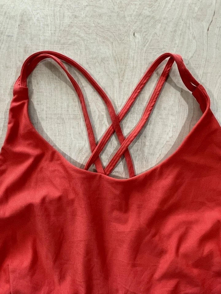 Sujetador deportivo atlético de entrenamiento con tiras para mujer Athletic Works talla XXL (20) naranja Foto 3 de 4