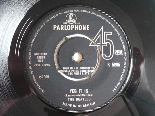 The Beatles Ticket To Ride 7" Vinyl UK 1965 Parlophone 1st Press 3/2 KT Single - Imagen 4 de 8