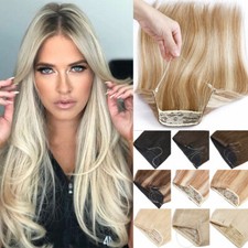 Invisible Wire Secret Hidden Clip In Remy Human Hair Extensions Ring Hairpiece