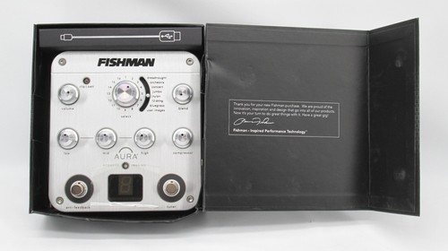 Fishman Aura Spectrum DI Acoustic Preamp & Imaging Pedal w/ Box & USB Cable #729