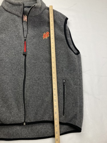 Vintage K2 Fleece Gray Large Full Zip Vest - Picture 4 of 5