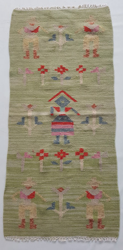 Vintage Handmade Traditional Beautiful Peruvian Kilim Floor Rug Carpet 119x57 cm