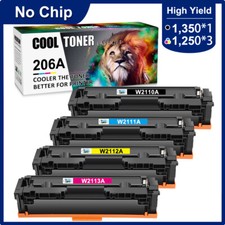 4PK 206A W2110A No Chip Color Toner for HP LaserJet Pro M255 M255dw M282 M283