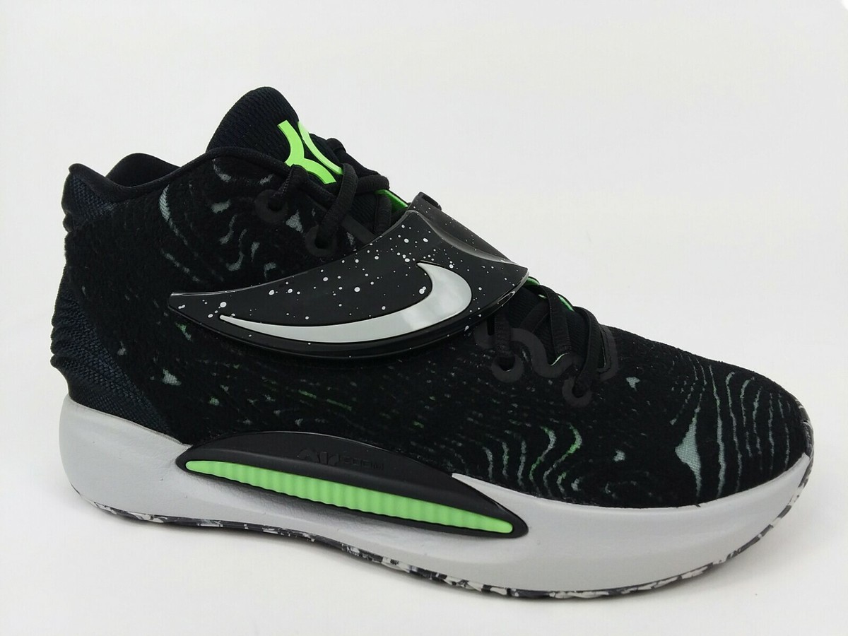 Nike KD14 Basketball Shoes Black Grey Lime Glow White CW3935