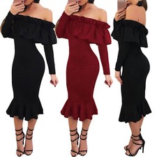 New Sexy Dress For Women, Fitted, Gypsy, Off The Shoulders, Ruffles, DL-2217