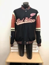 JEFF HAMILTON/JH DESIGN DETROIT RED WINGS HOCKEY REVERSIBLE  JACKET SIZE LARGE