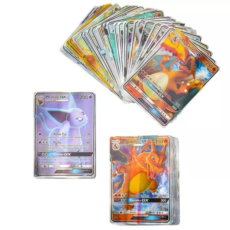 100pcs French Version Pokemon Card Featuring GX EX TAG TEAM VMAX MEGA Game  Cards