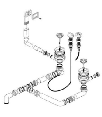Blanco 221782 Ablaufgarnitur 2 x 3,5'' für Livit 6 S Centric