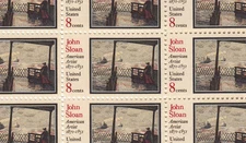 Artist John Sloan Mint Sheet of 50 Stamps, Scott #1433, MNH, Free Shipping!