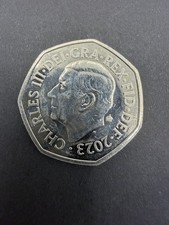 Rare King Charles III 2023 Atlantic Salmon 50p Coin Fifty Pence With Privy Mark