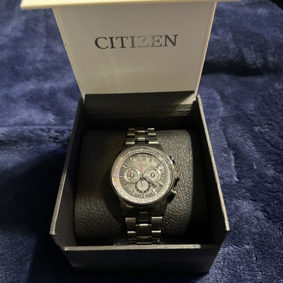 Citizen Men's Eco-Drive SLSPRSN 013605150 Stainless Steel Black Dial Watch