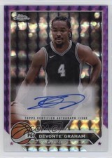 2023-24 Topps Chrome Purple Geometric Refractor Devonte' Graham #CG-DG Auto 14t3
