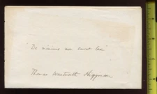 Thomas Wentworth Higginson Minister & Noted Abolitionist Signed Page L1542j