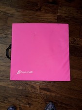 ProsourceFit Tri-Fold Folding Thick Exercise Mat 6  x2  with Handles PINK