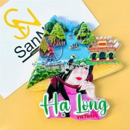 Vietnam Hue Ao Dai Non La Resin Kühlschrankmagnet Kühlschrank Tourist Souvenir - Bild 5 von 16