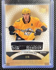 2017-18 UD Premier Filip Forsberg Gold Material Reebok Tag /6 - #3 Predators