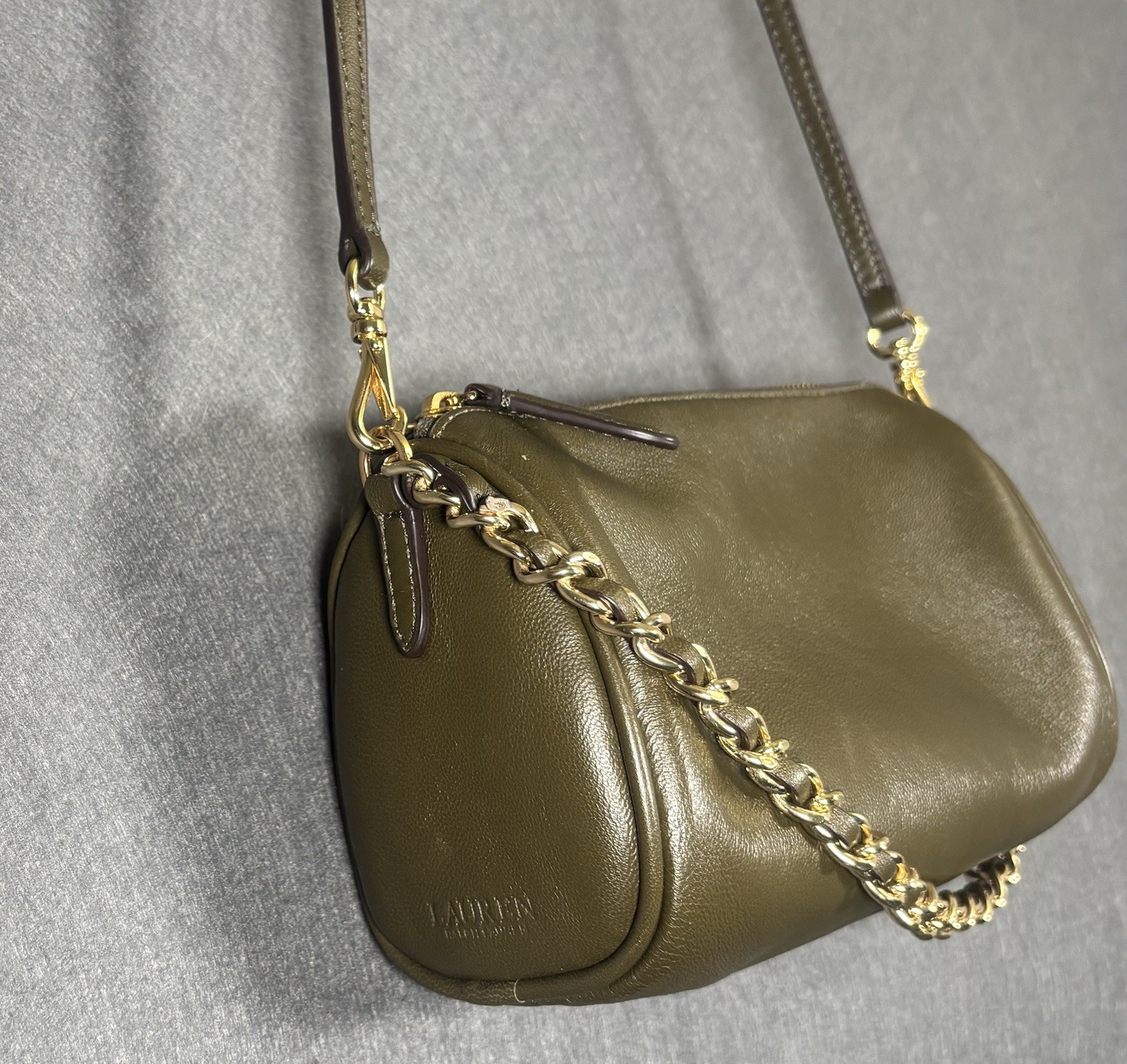 Lauren Ralph Lauren Crossbody Bag Women's One Size Olive Green Leather Chain thumbnail 14