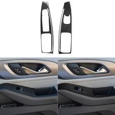 Carbon Fiber Front Window Lift Switch Trim Panel For Chevrolet Traverse 2018-23