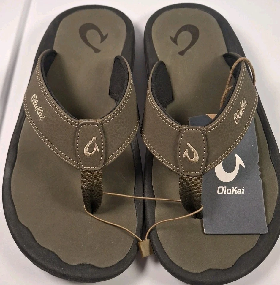 OluKai 10435-6C40 Men's Size 8 Ulele Sandals, Dark Shadow Gray/Black - Image 2 of 4