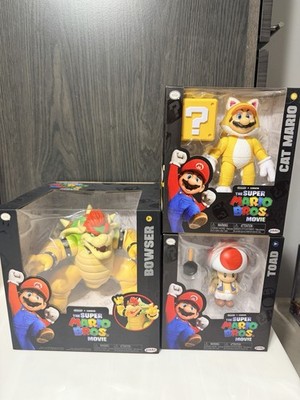 Bowser Figure The Super Mario Bros Movie 7 -Toad & Cat Mario Lot (3) Jakks