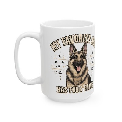 German Shepherd Mom Mug | My Fur Baby Has Four Paws Ceramic Mug
