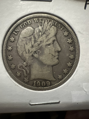 Rare 1909 Barber Half Dollar Actual Coin VF Details Nice Strike NGC Grade $100