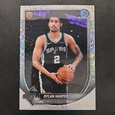 Topps 2025-26 Bowman Chrome Dylan Harper Spurs 024/299 RC #BCV-2