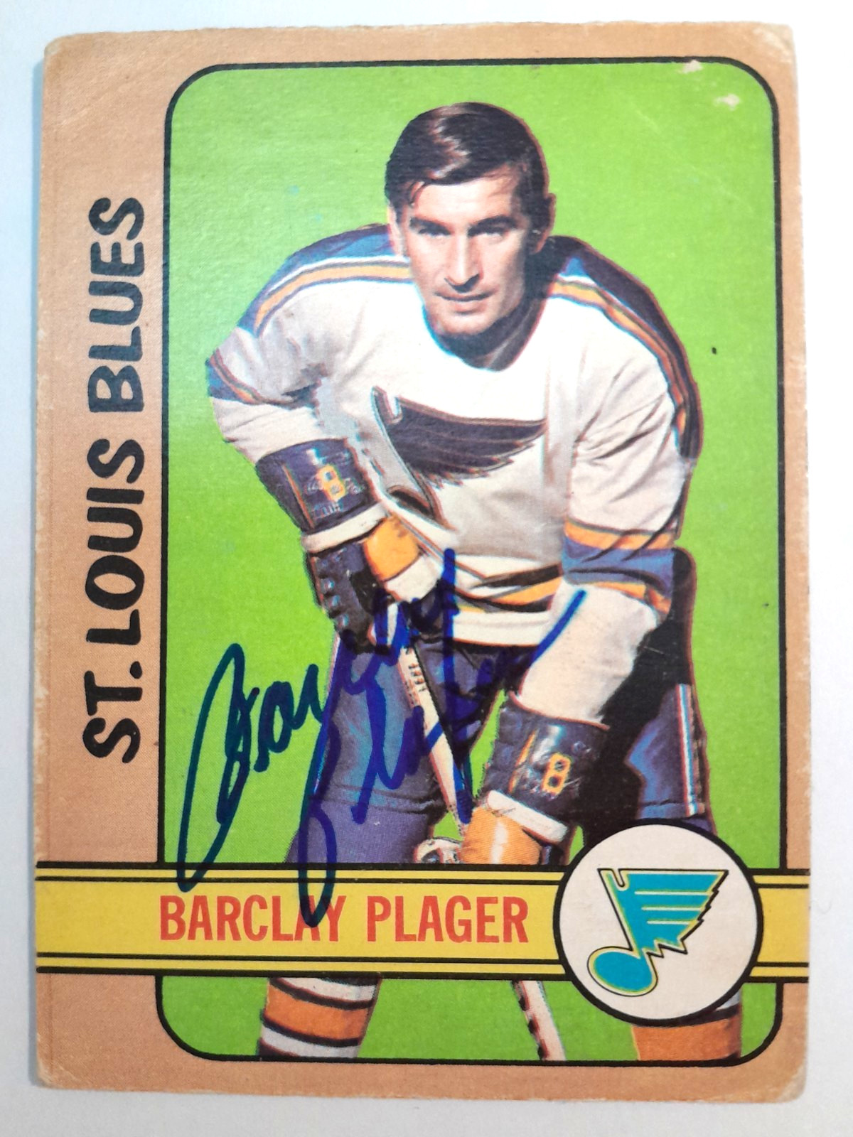 Barclay Plager Signed 1972-73 O-Pee-Chee Card - St Louis Blues