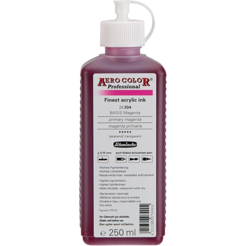 Encre acrylique extra-fine Schm Aero Color Pro magenta primaire haute résistance pour artistes