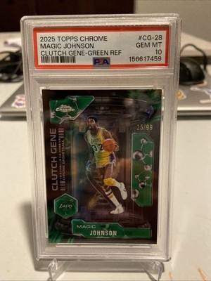 2025 Topps Chrome Magic Johnson #CG-28 Clutch Gene Green Refractor /99 PSA 10