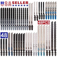48Pc T-shank Assorted Jig Saw Blades Set Wood Plastic Metal Cutting Jigsaw Blade