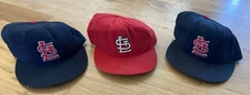 Lot 3 MLB 1989 Game Used St. Louis Cardinals Pitcher Caps Hats