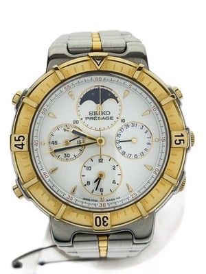 SEIKO Presage Moon Phase Triple Calendar 7T36-6A50 Working
