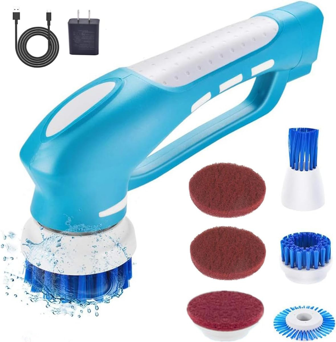 Electric Scrubber Power Cordless, Portable 360 Handheld Washing Cleaning 