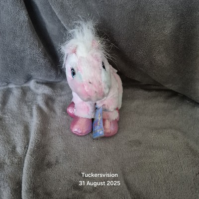 Webkinz Ganz Pink Pony HM117 Plüsch - ohne Code - fantastischer Zustand mit Etikett
