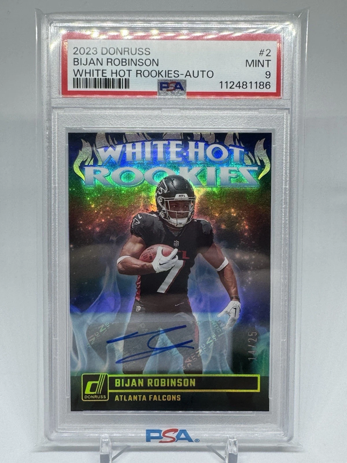 Bijan Robinson Panini Donruss White Hot Rookies #2 Autograph