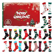 24 Day Christmas Countdown Calendar Socks Fun Christmas Socks Countdown Calendar