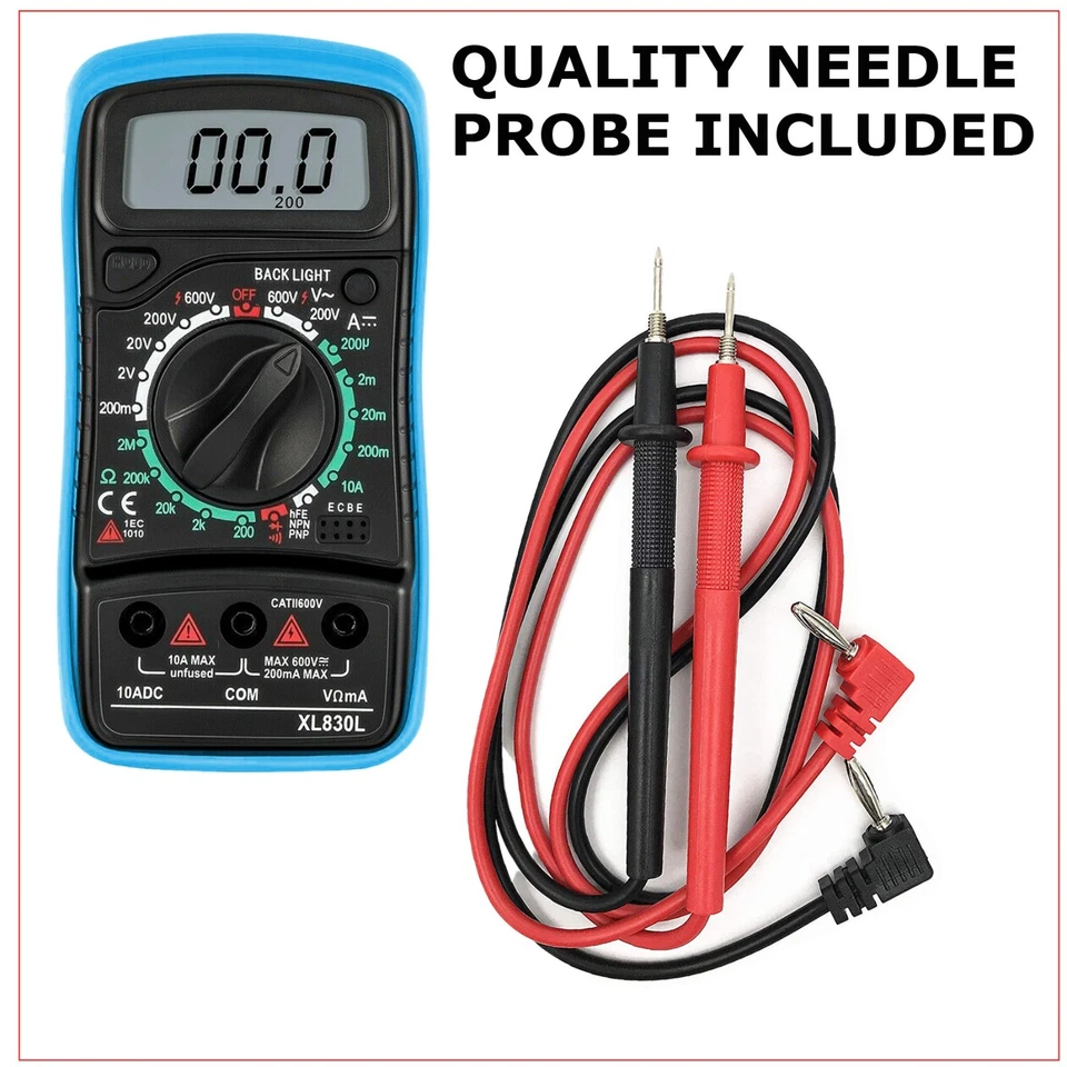 Digital Multimeter AC DC Voltmeter Ammeter Ohmmeter Volt Tester Meter WITH BATT - Image 2 of 4
