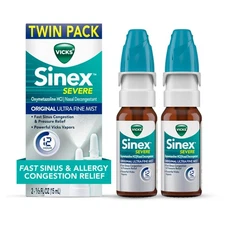Vicks Sinex SEVERE Nasal Spray Original Ultra Fine Mist, 2-Pack, 0.5 FL
