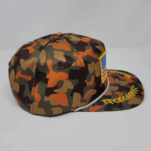 Staunch Traditional Outfitters Herren Snapback Mütze orange Tarnmuster USA Flagge Patch Kappe - Bild 4 von 7